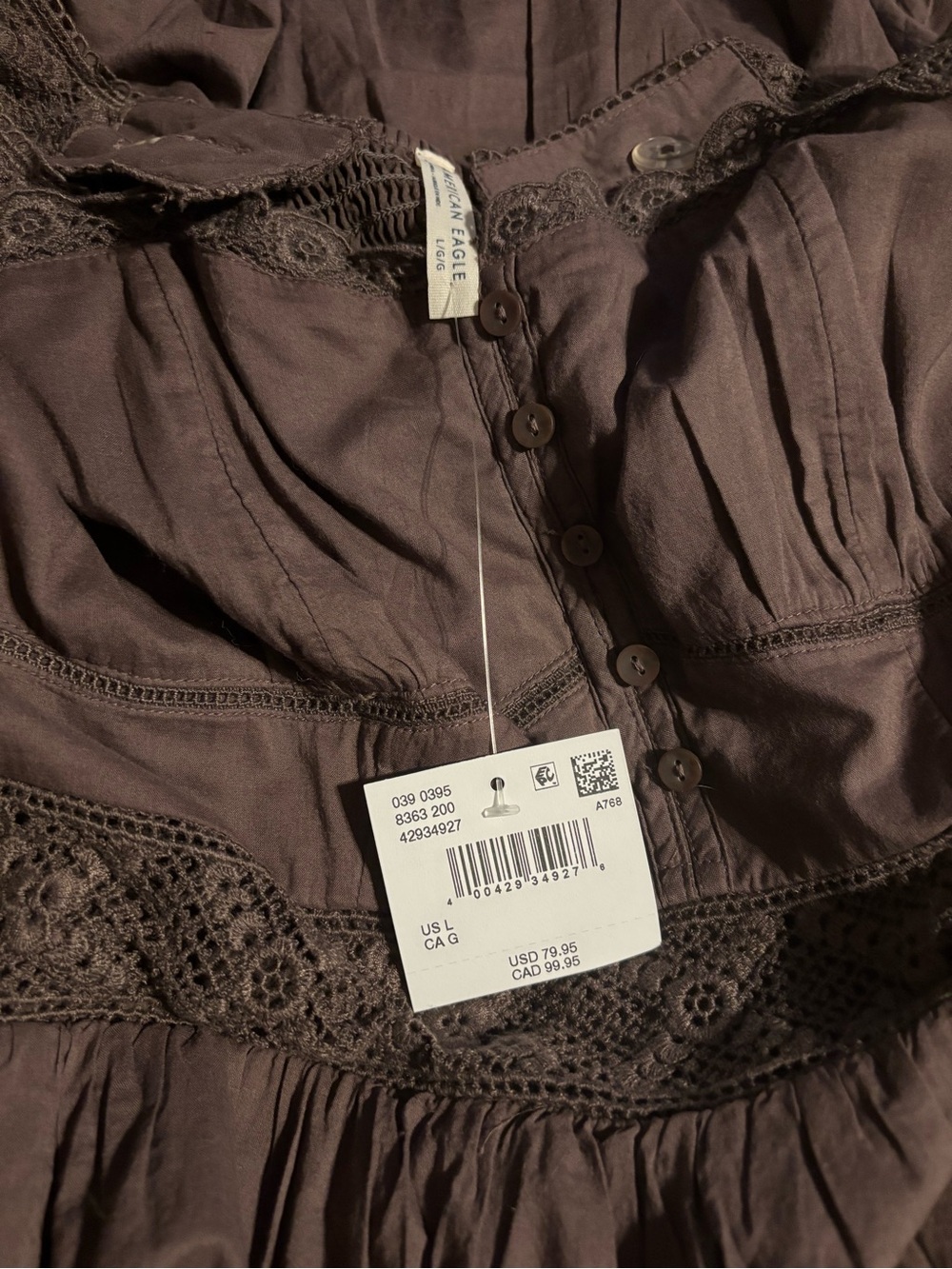 BNWT American Eagle Catie Corset Crochet Midi Dress - Picture 4 of 7